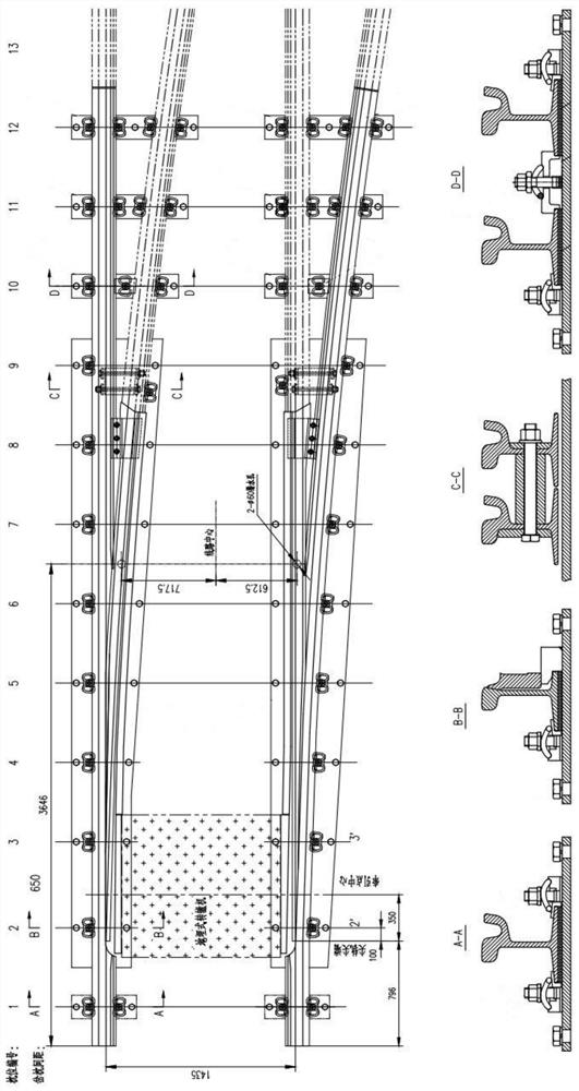 Tramcar turnout switch structure