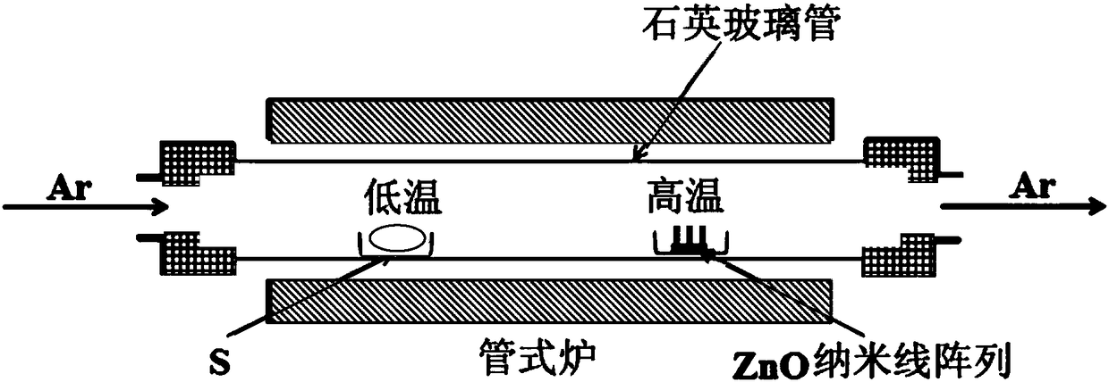 A kind of preparation method of zno/zns core-shell nanowire array