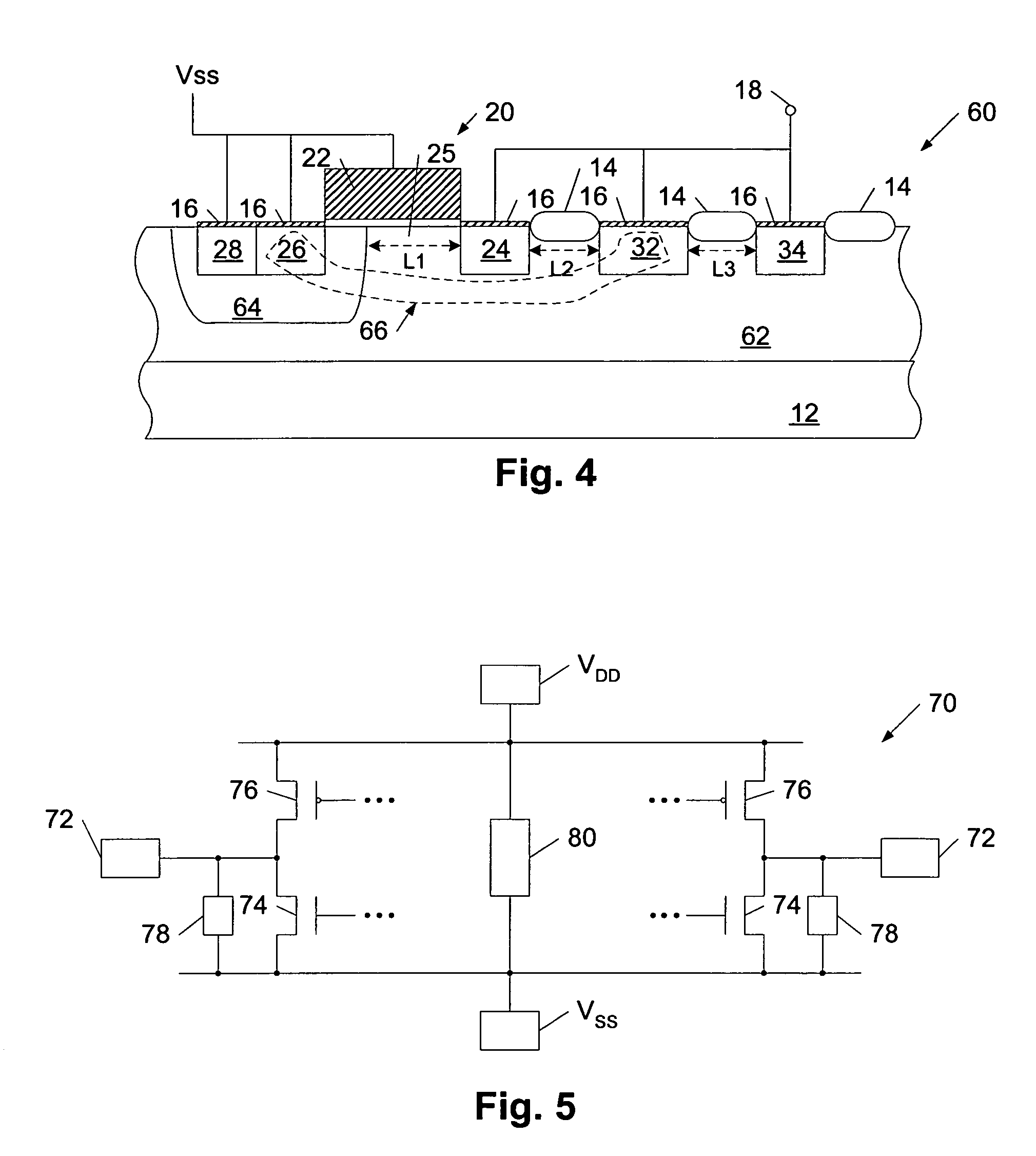 Circuits providing ESD protection to high voltage laterally diffused metal oxide semiconductor (LDMOS) transistors