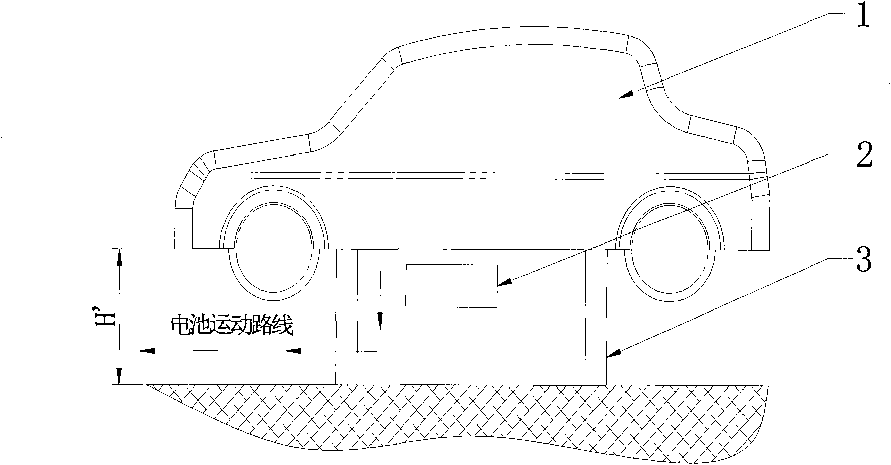 Power battery replacing system and method for electric vehicle