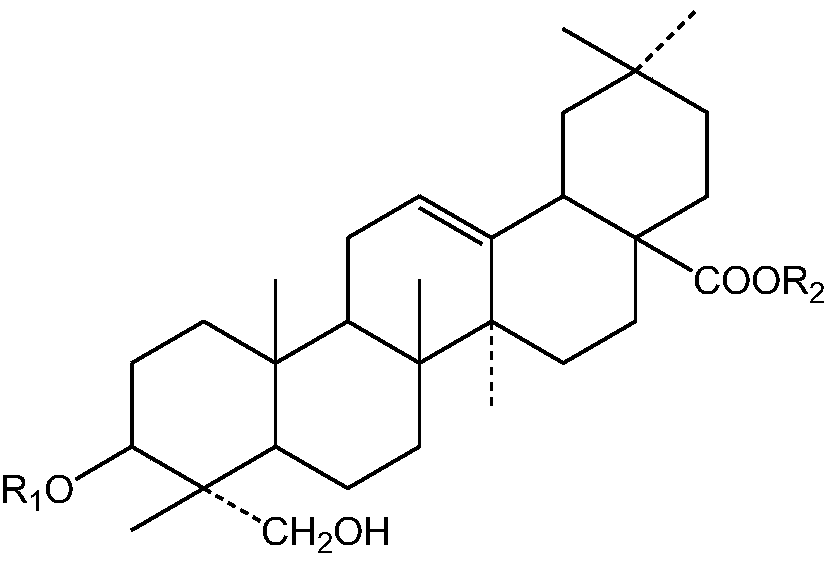 Application of oleanolic acid type saponin compound in preparation of weight-losing and lipid-lowering drugs