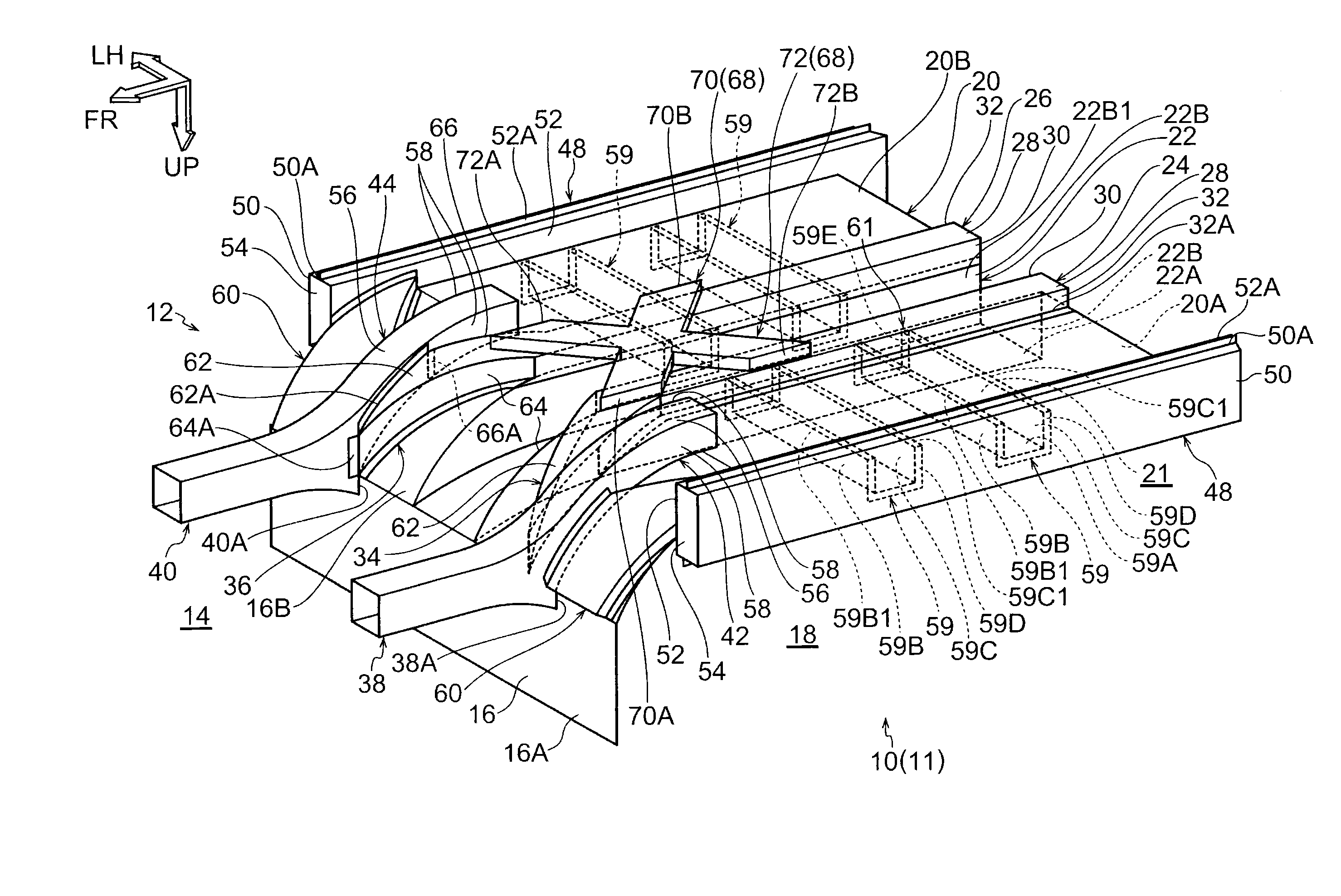 Vehicle lower section structure