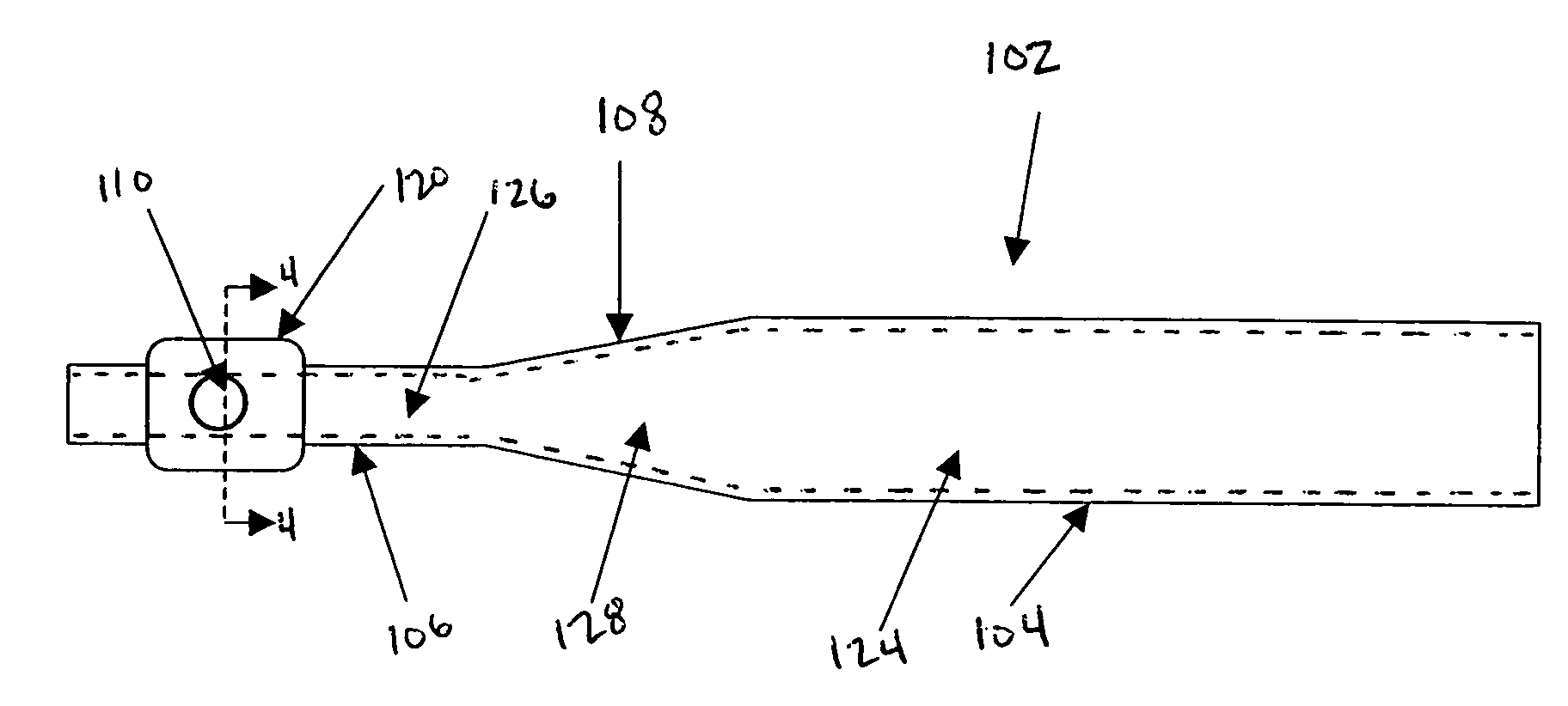 Effects of flow improvement in tapered design