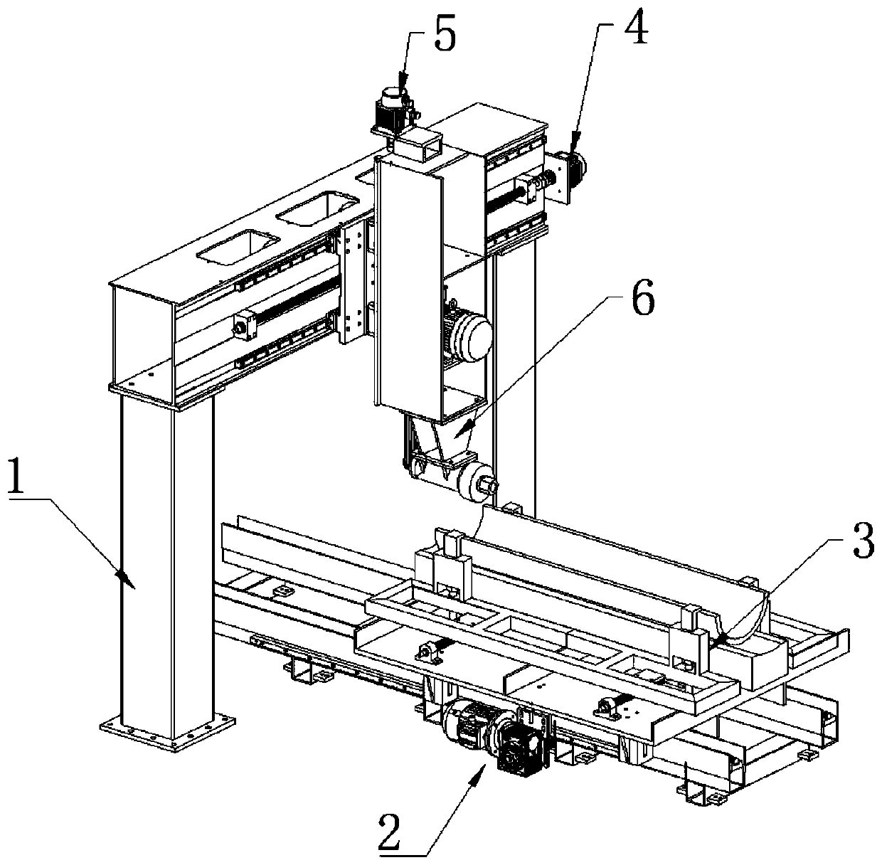 Numerically controlled rough grinding polishing machine for inner arc slab of stone