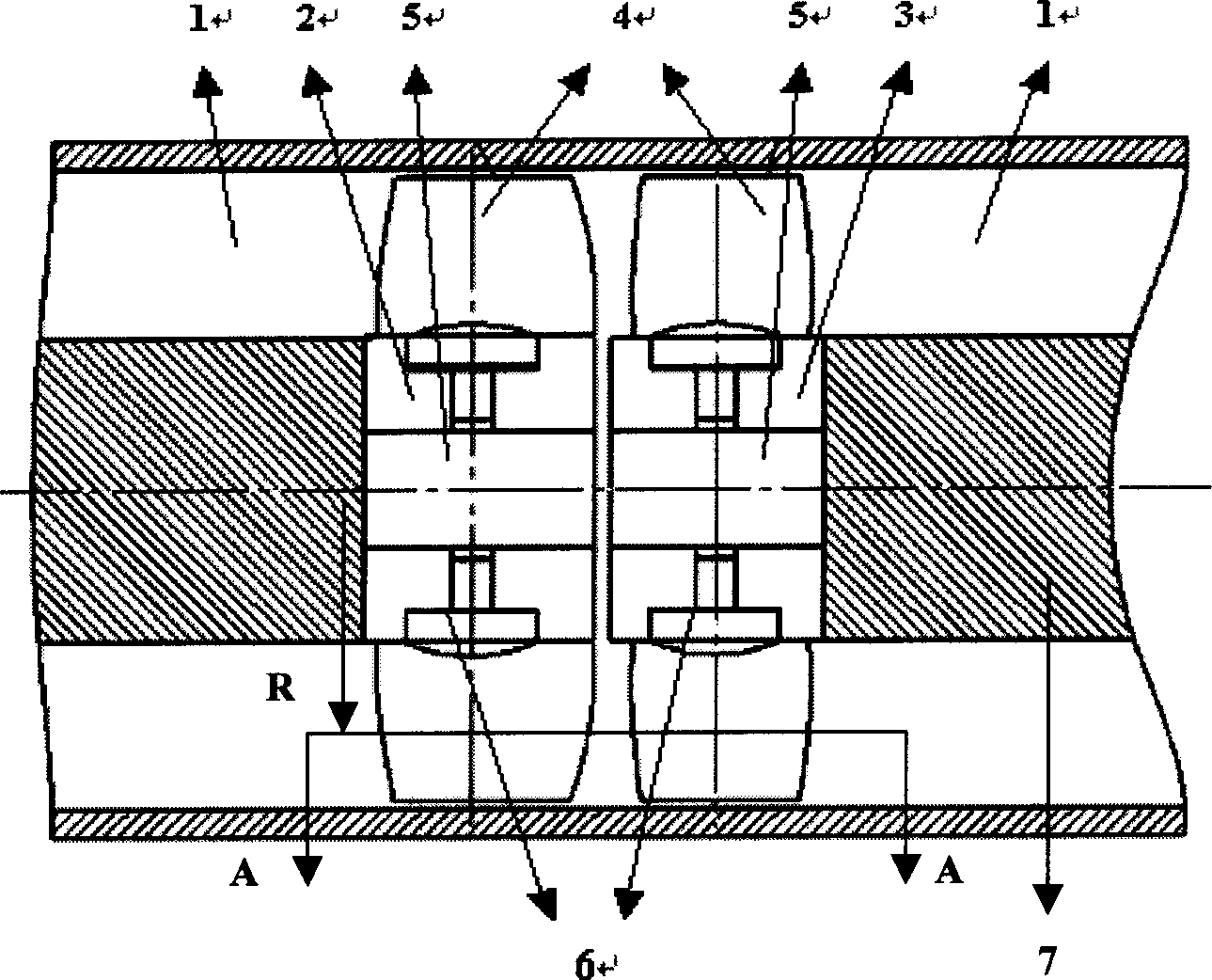 Runner of opposite-rotating through flow turbine capable of bidirectionally generating electricity