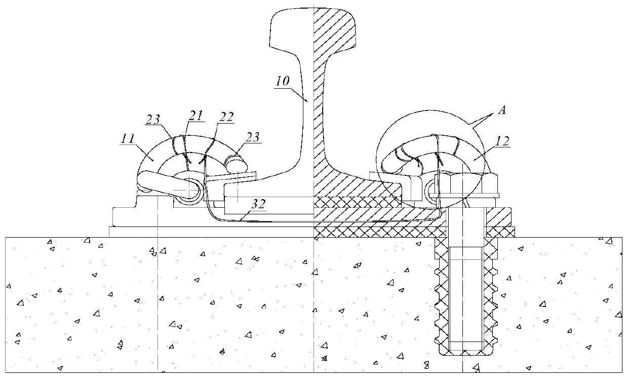 Elastic strip flying-proof structure device for bolt-free fastener