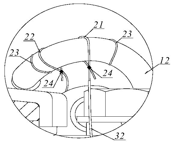 Elastic strip flying-proof structure device for bolt-free fastener