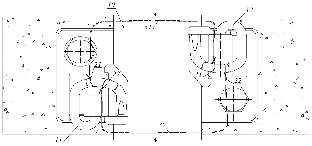 Elastic strip flying-proof structure device for bolt-free fastener