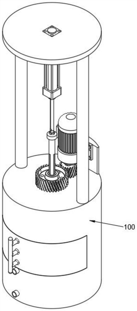 Rotation-based disinfection device for production of medical mask and disinfection method thereof