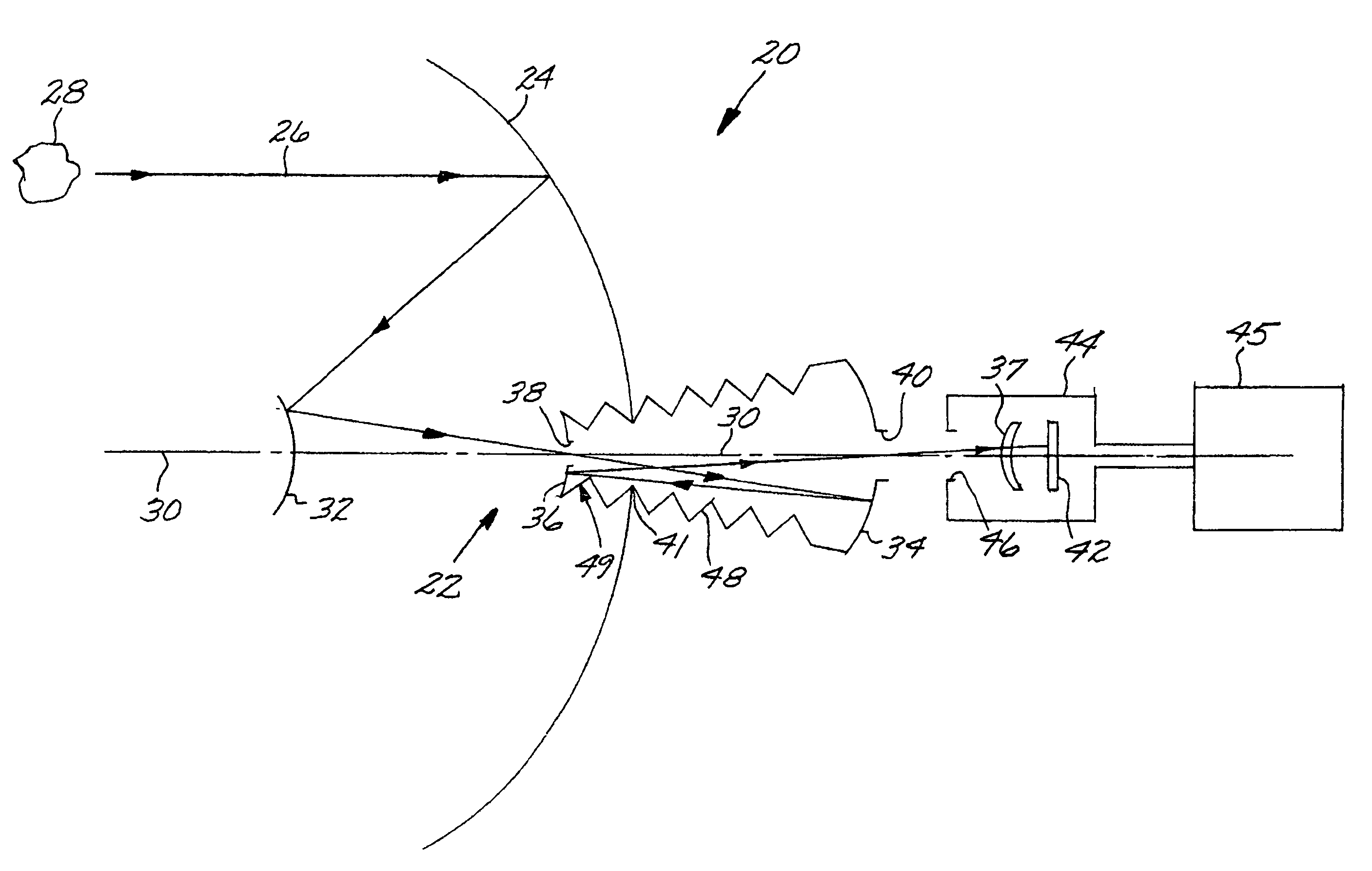 Imaging optical system including a telescope and an uncooled warm-stop structure