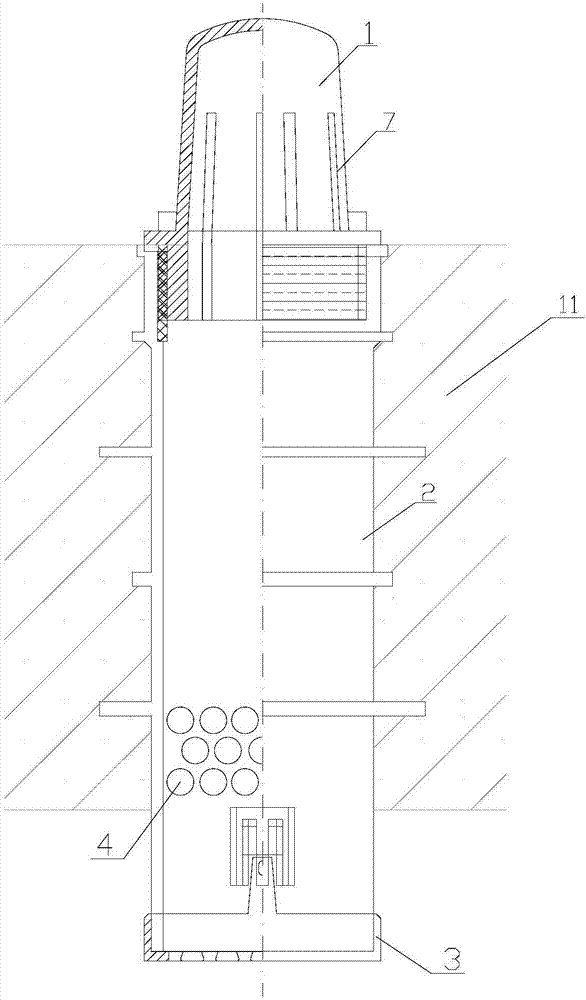 Anti-clogging filter head with no handle applied to water treatment biological filter tank