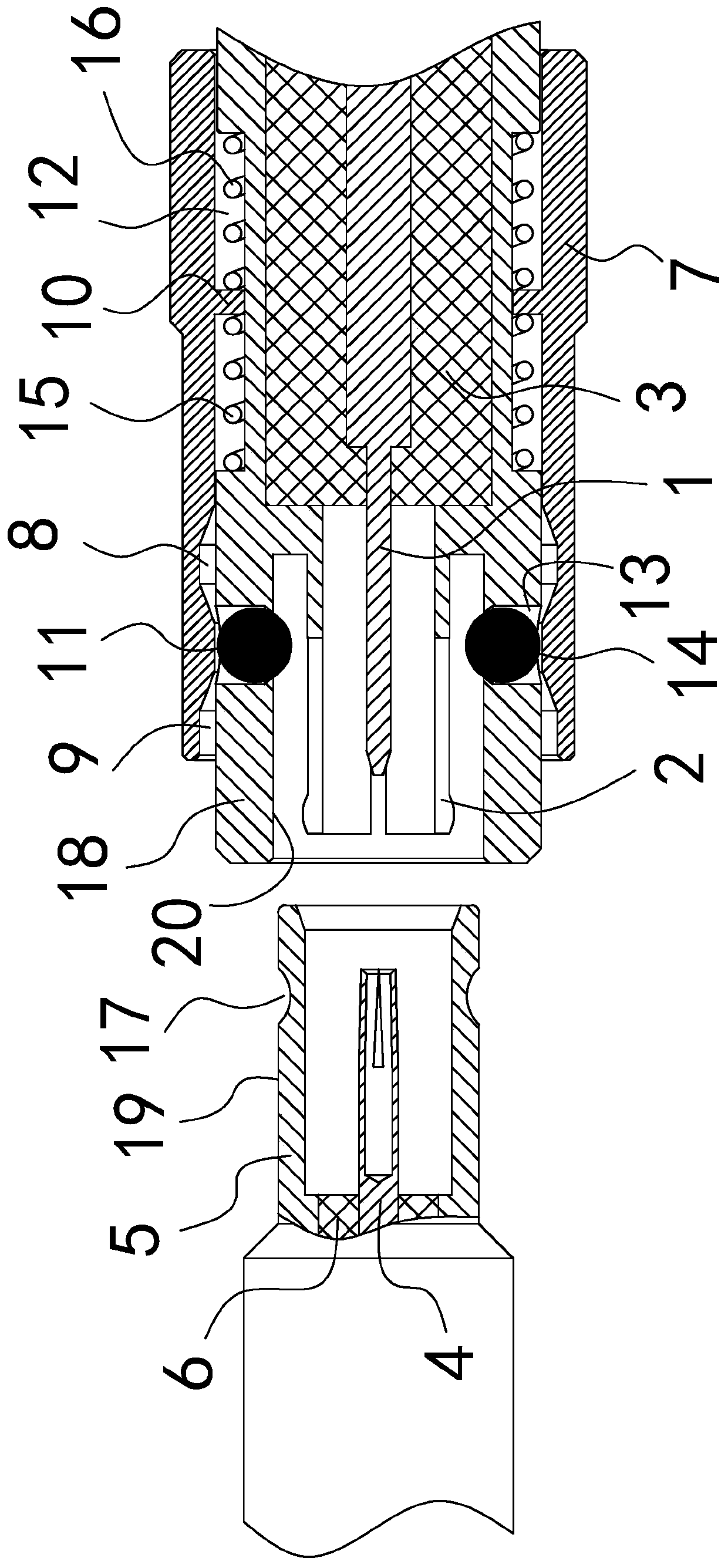 Push-pull type self-locking connector