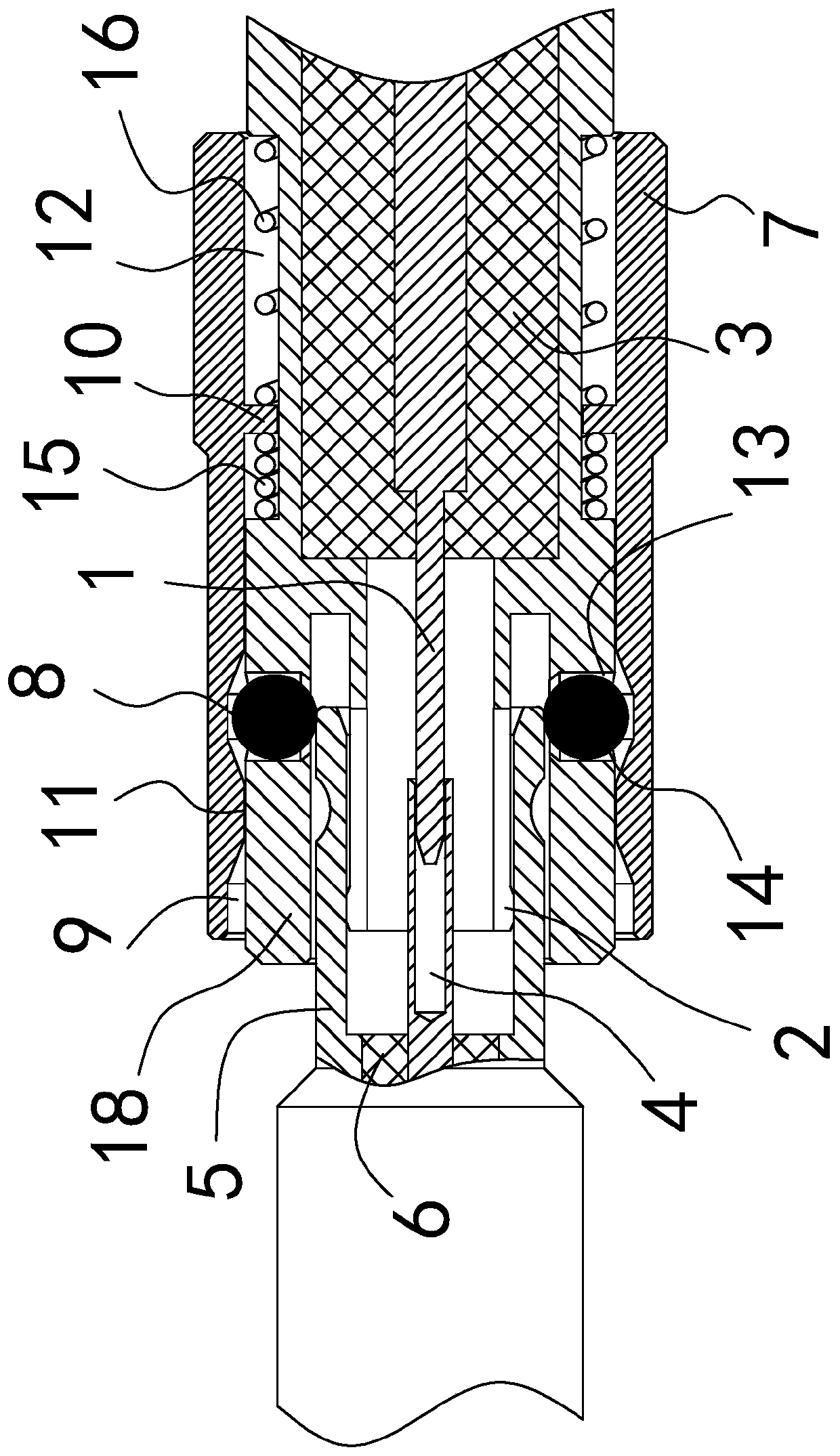 Push-pull type self-locking connector