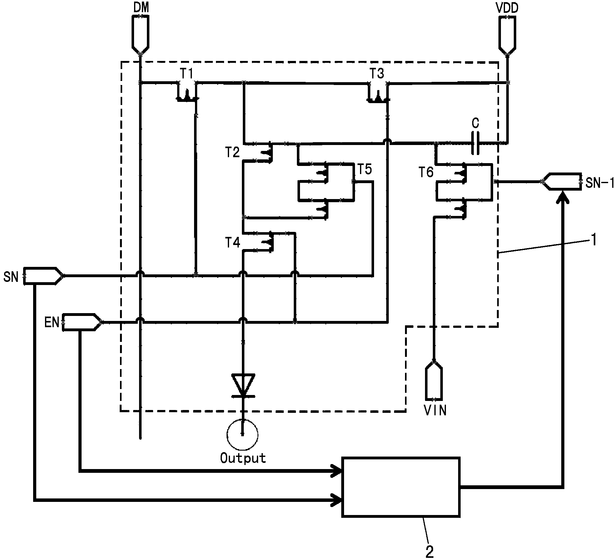 Pixel test circuit for AMOLED