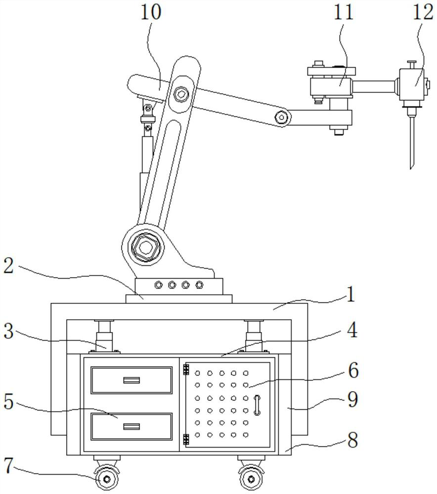 Puncture positioning device convenient to adjust and capable of quickly mixing medicaments for medical anesthesia