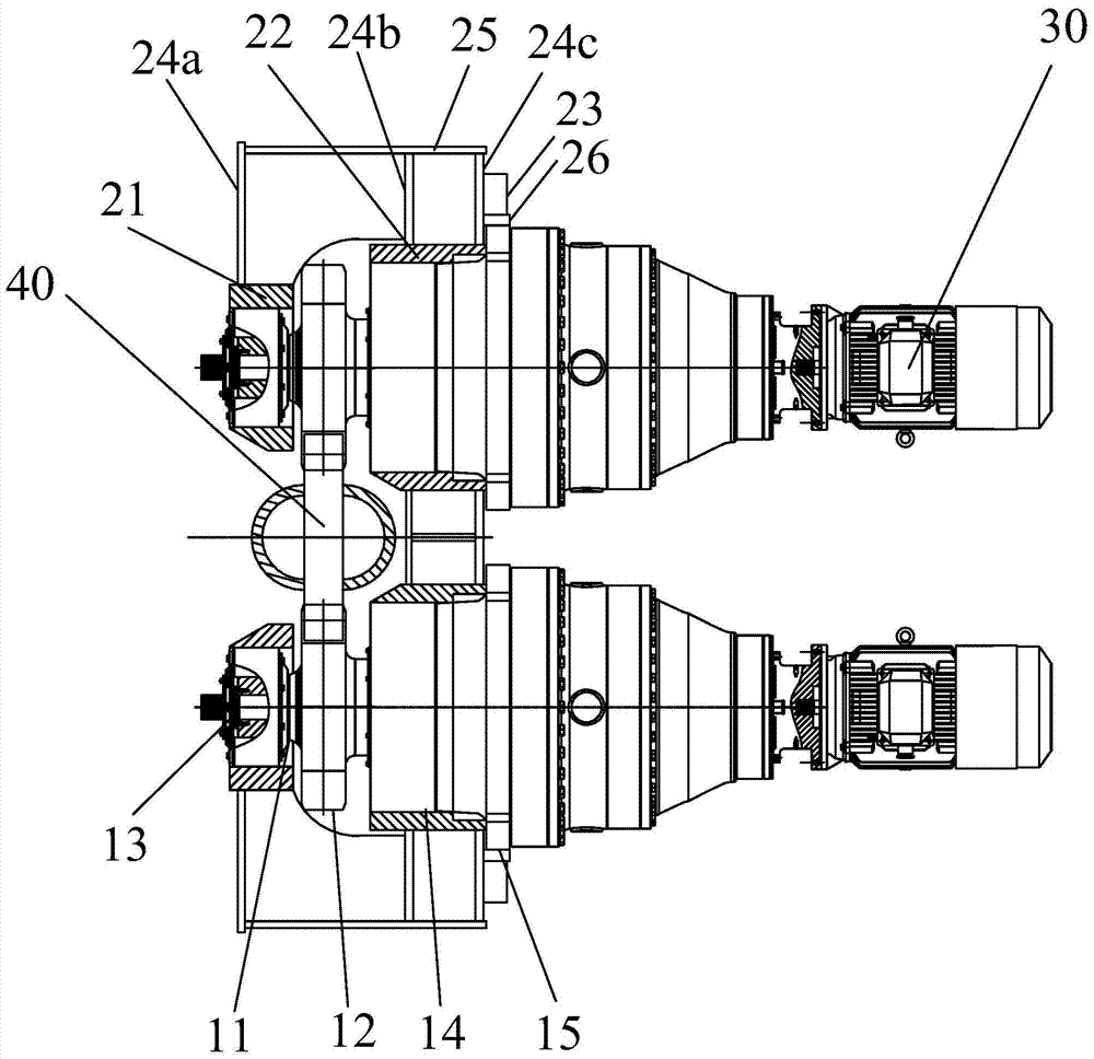 The reduction device of the rack and pinion lifting system and the rack and pinion lifting system