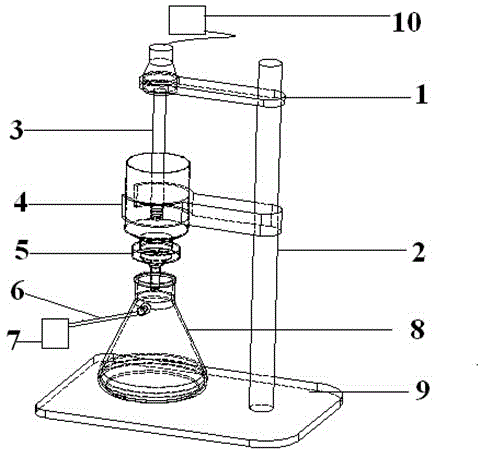 Ultrasound-assisted method and device for extracting nano-particles from nano-powder organic solvent suspension liquid