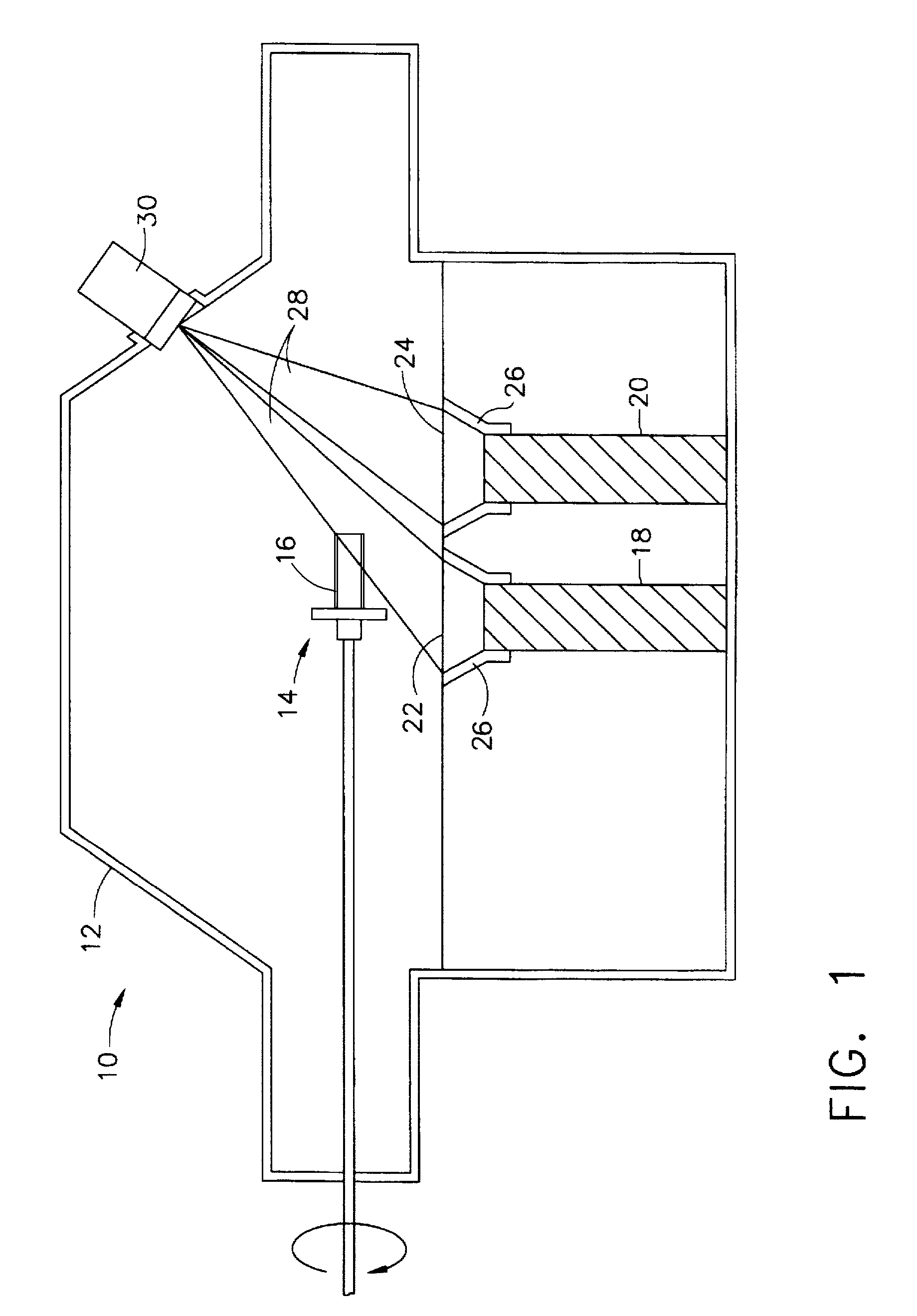 Process and apparatus for depositing a ceramic coating