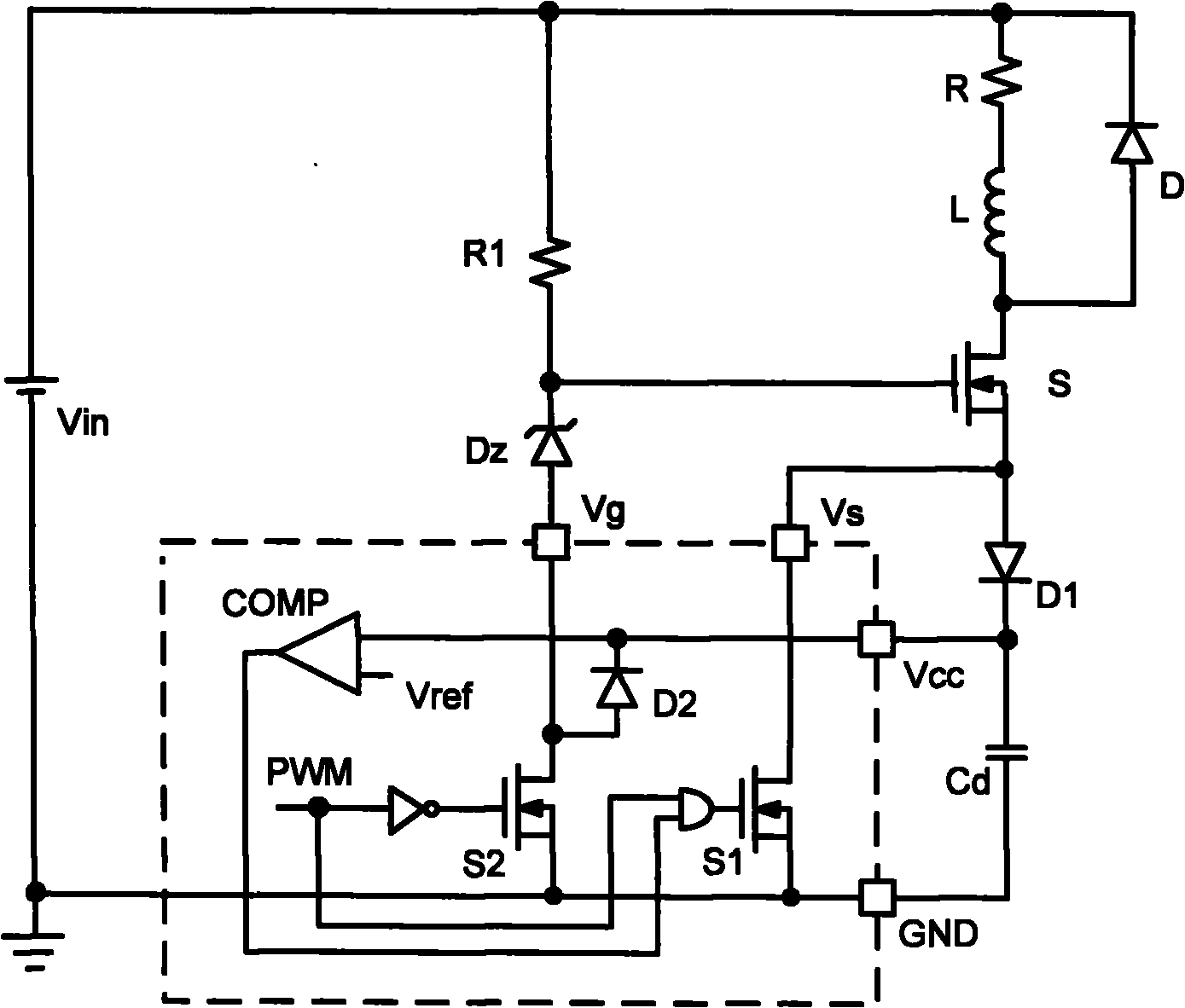 Self-bias power management integrated circuit (PMIC) chip power supply