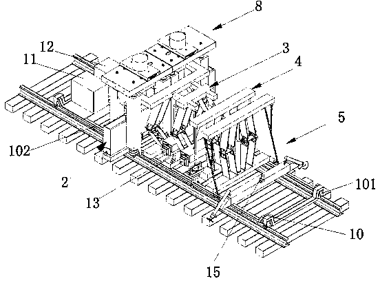 Fully-mechanized quick sleeper-changing machine