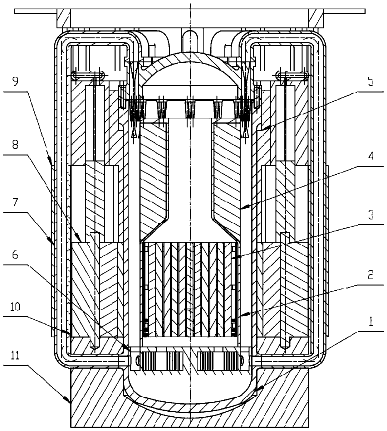 Liquid metal magnetofluid integral reactor