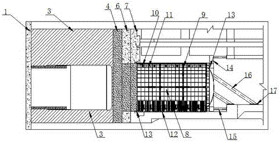 U-shaped plain concrete ground connecting wall steel adding sleeve shield structure and receiving method thereof