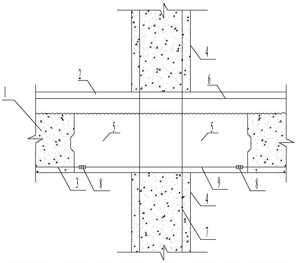 Beam-bottom medium-strength prestressed steel bar and ordinary steel bar sleeve connecting beam-column joint