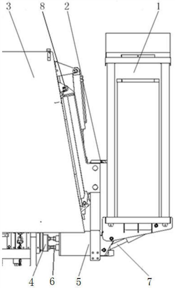 Turnover anti-collision device and dump truck