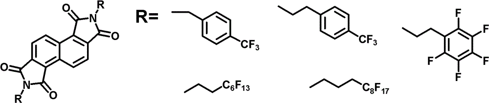 n-type organic semiconductor materials containing oblique naphthalimide units