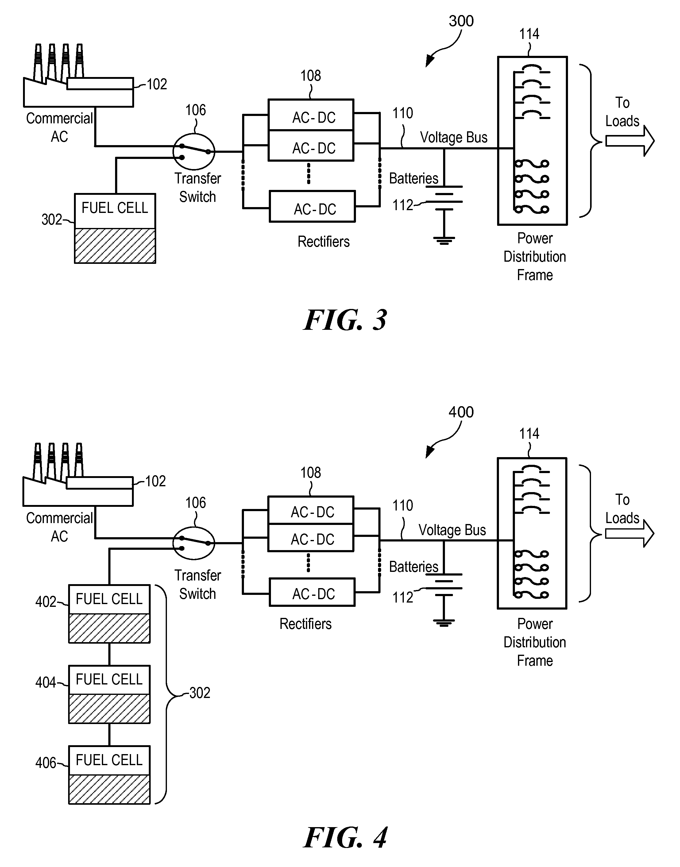 Integrated DC power system with one or more fuel cells