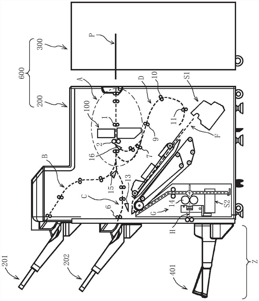 Additional bending device, post-processing device and image forming system