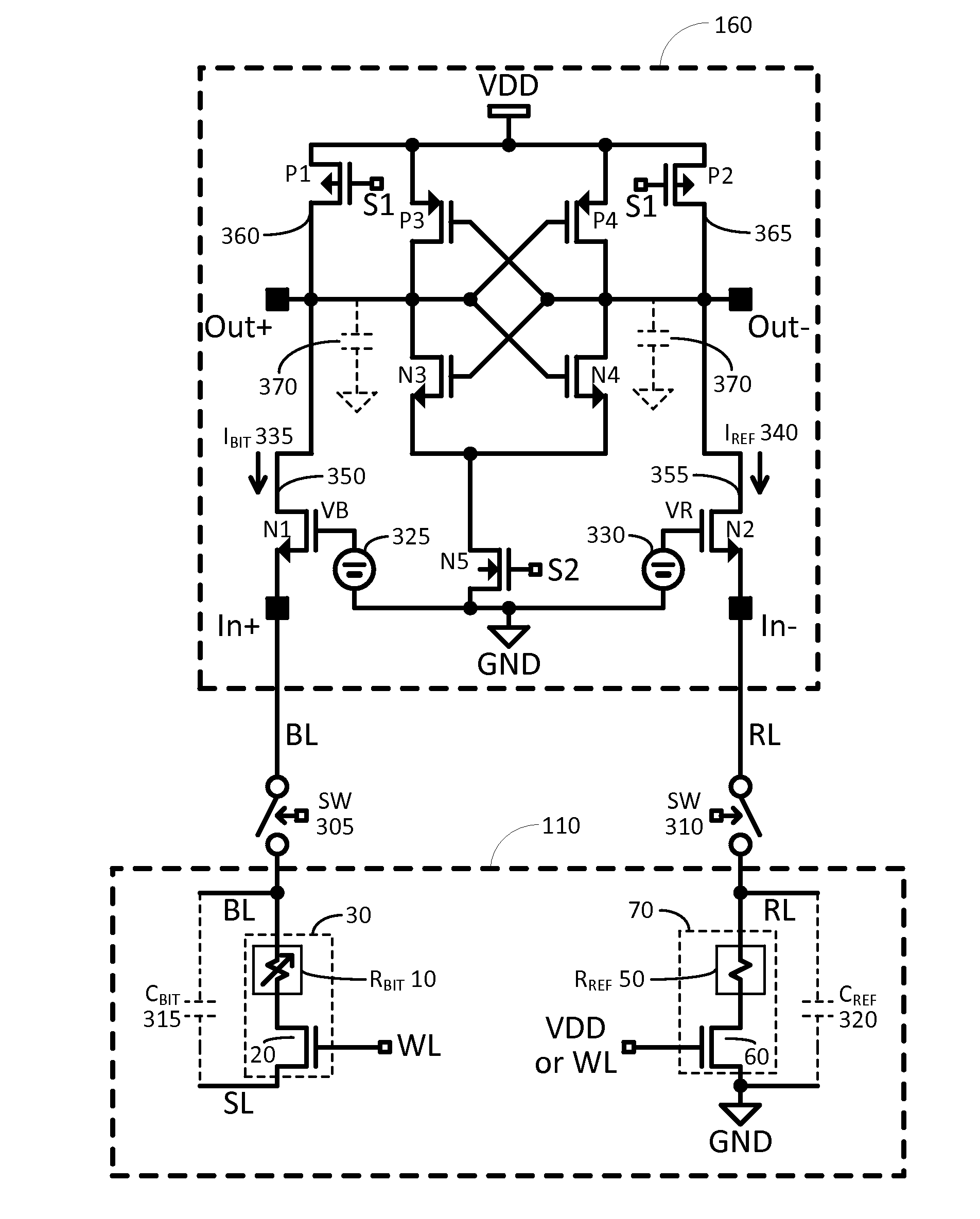 Sense amplifier circuitry for resistive type memory