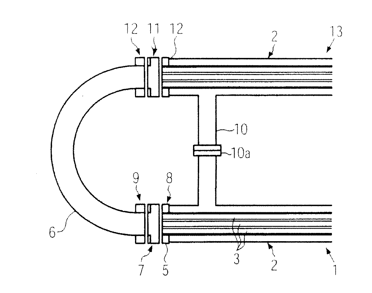 Connection element for tubular heat exchanger