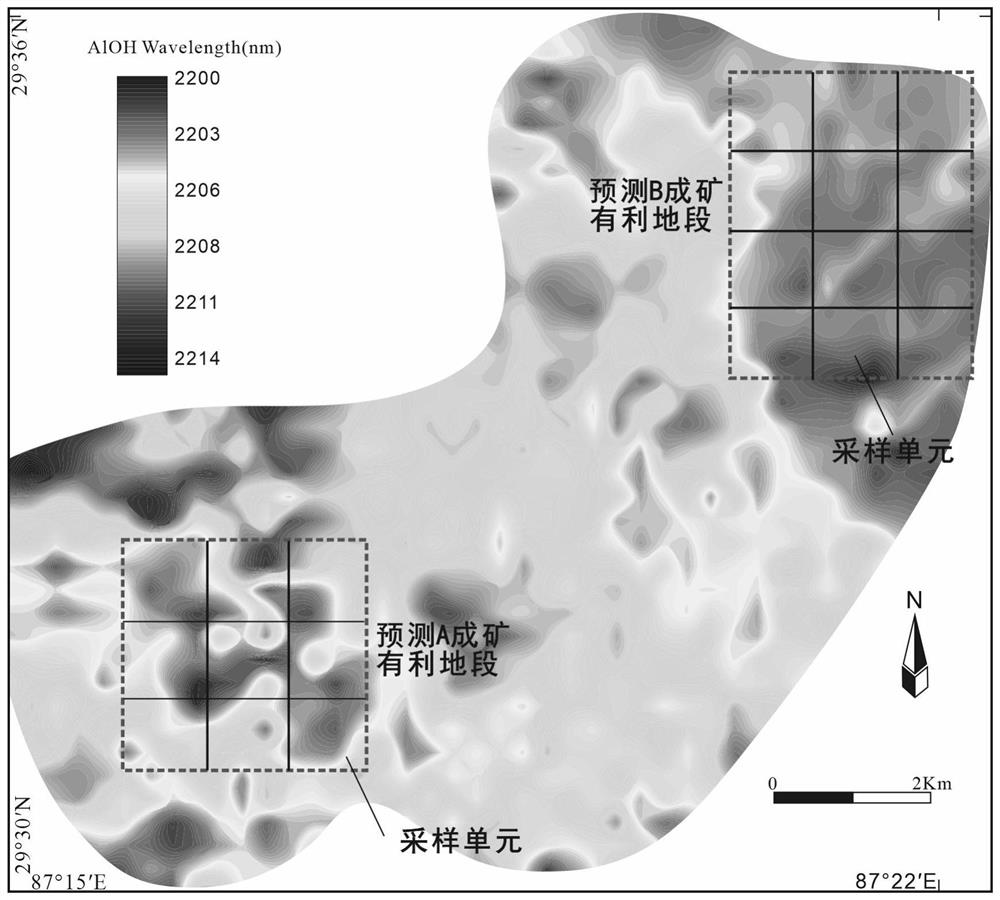 Ore prospecting method based on epidote microelements