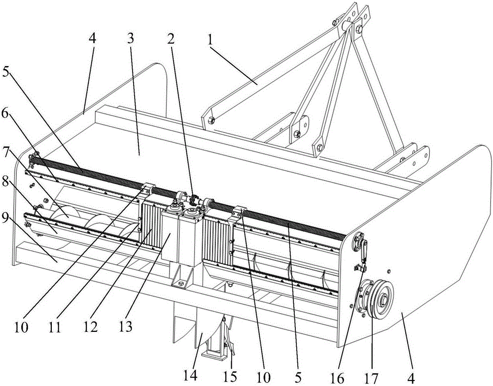 Smashed straw quantitative ditch-buried and returning-to-field device