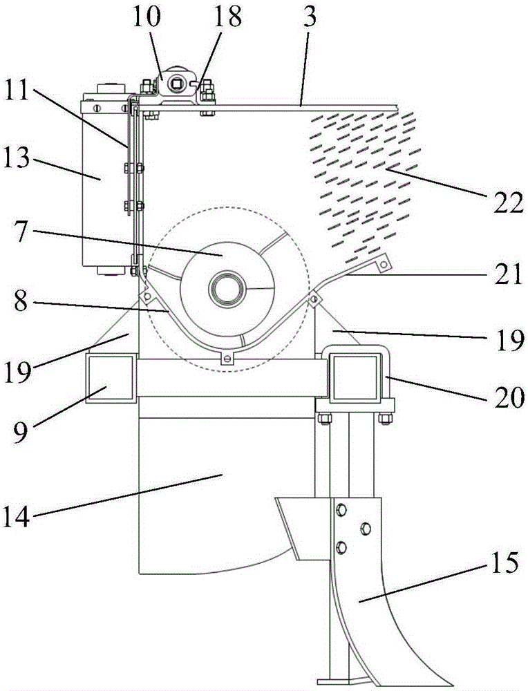 Smashed straw quantitative ditch-buried and returning-to-field device