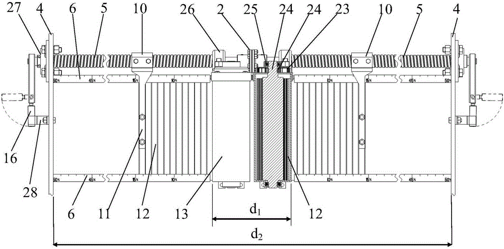 Smashed straw quantitative ditch-buried and returning-to-field device