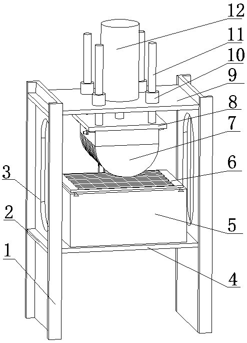 Bamboo frame part punching device and bamboo frame part punching method