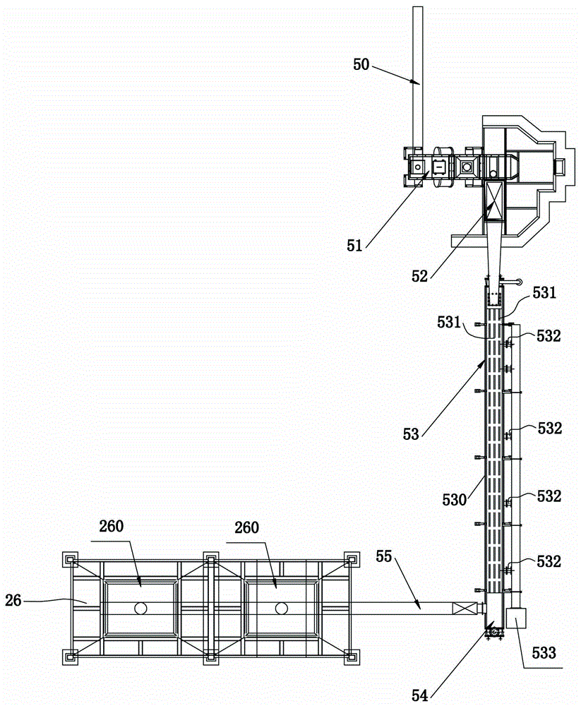 A vacuum molding production line with recyclable sand particles