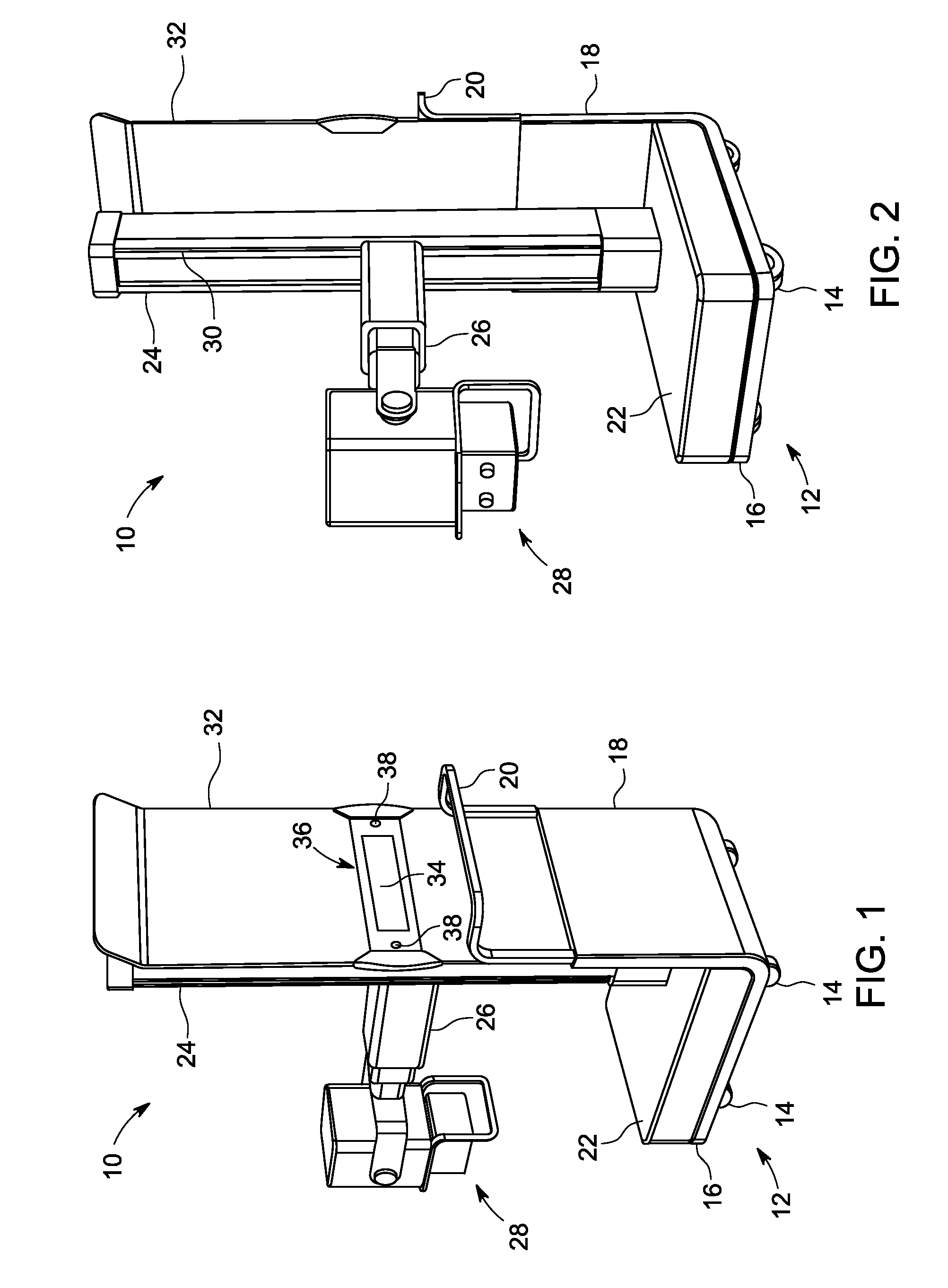 Mobile x-ray unit with integrated x-ray shield