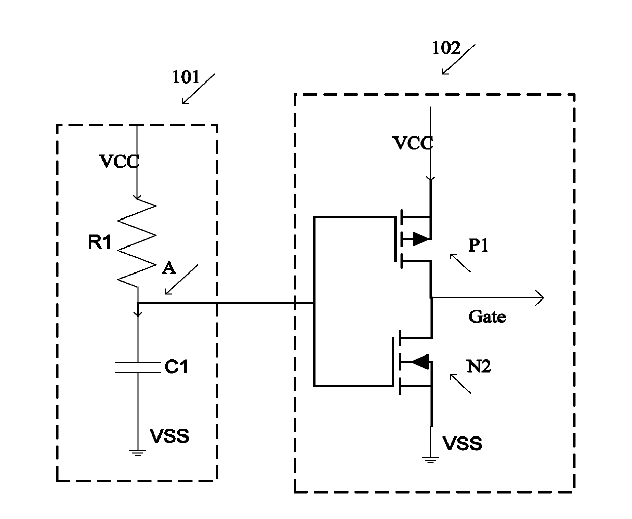 Static discharge ESD protective circuit