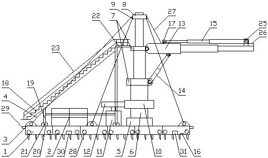 Electric power circuit stringing device across river