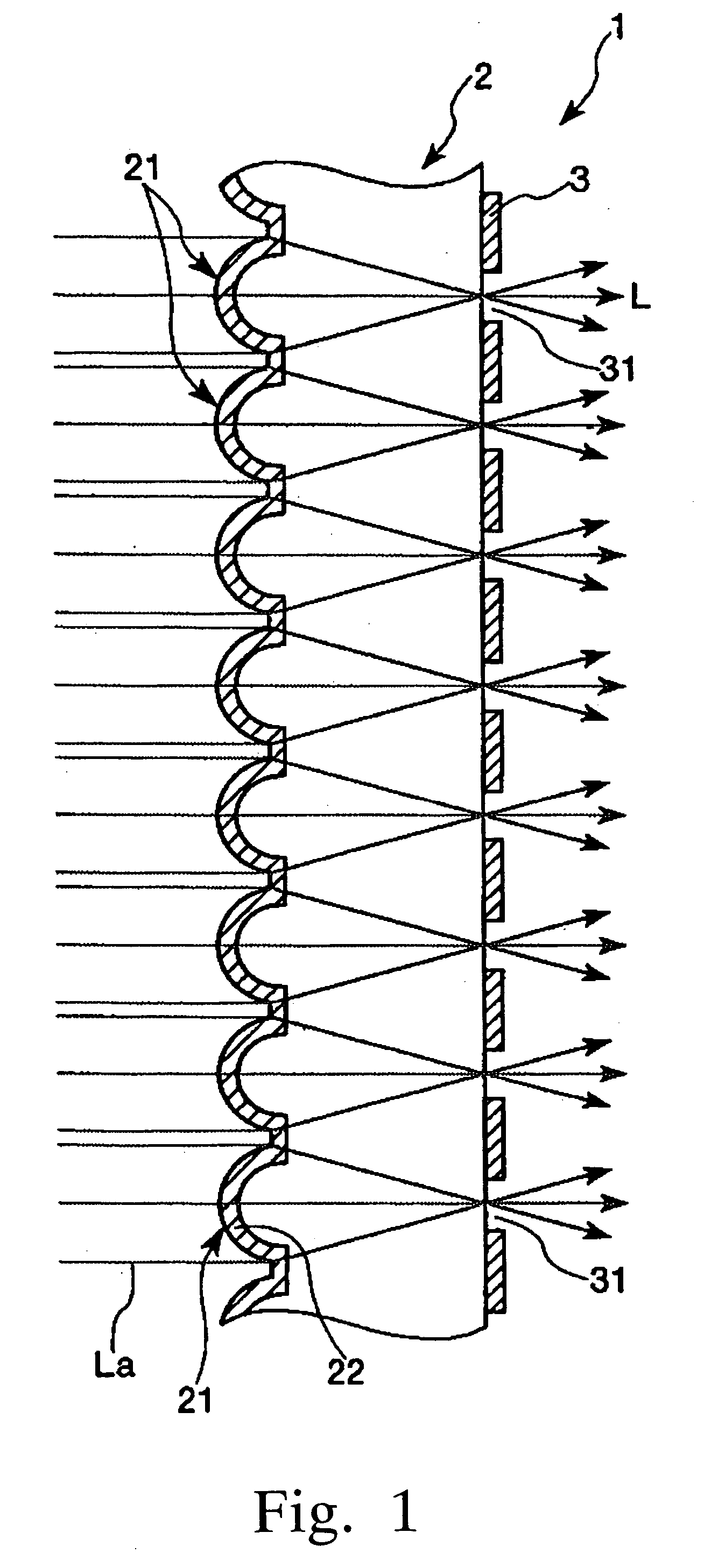 Member with concave portions, a method of manufacturing a member with convex portions, a transmission screen, and a rear projection