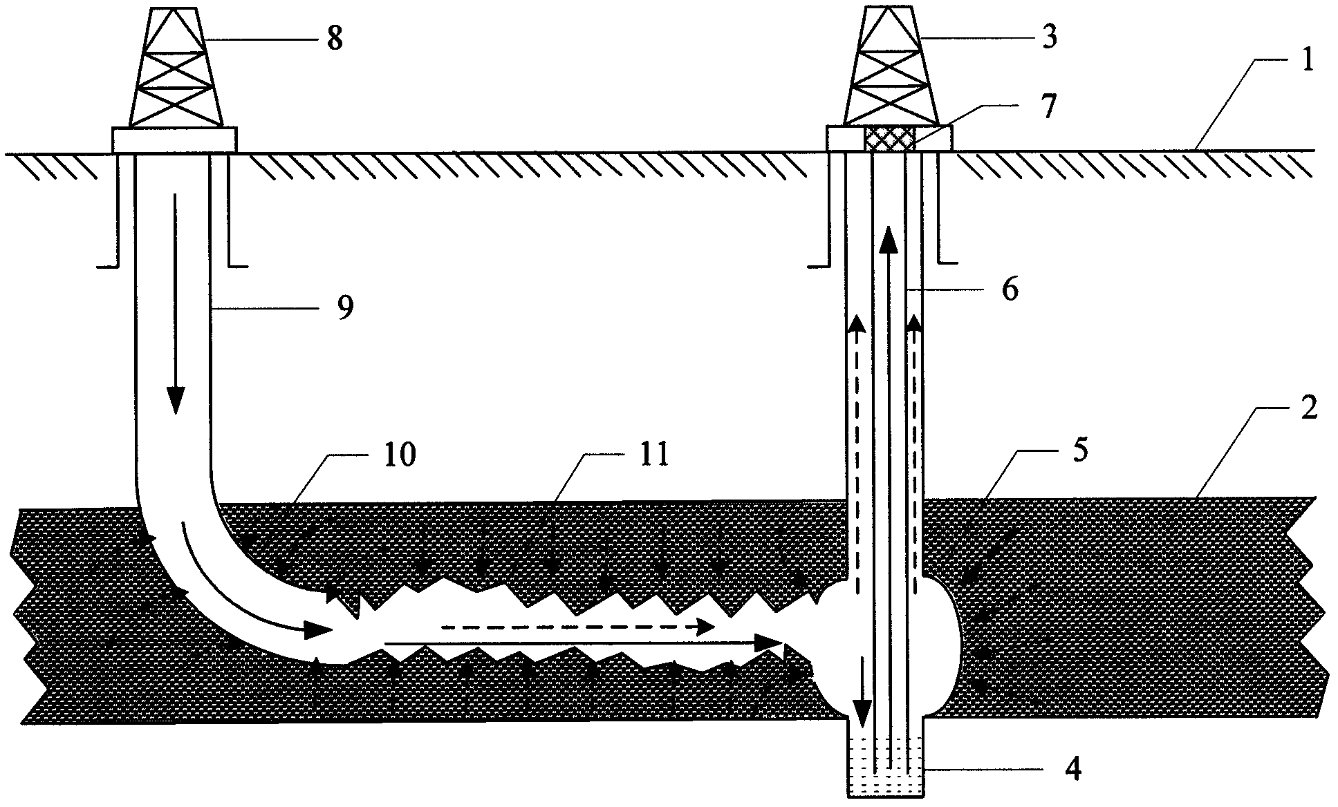 Method for mining coal bed gas by hydraulic washout of butted well in manner of pressure relief