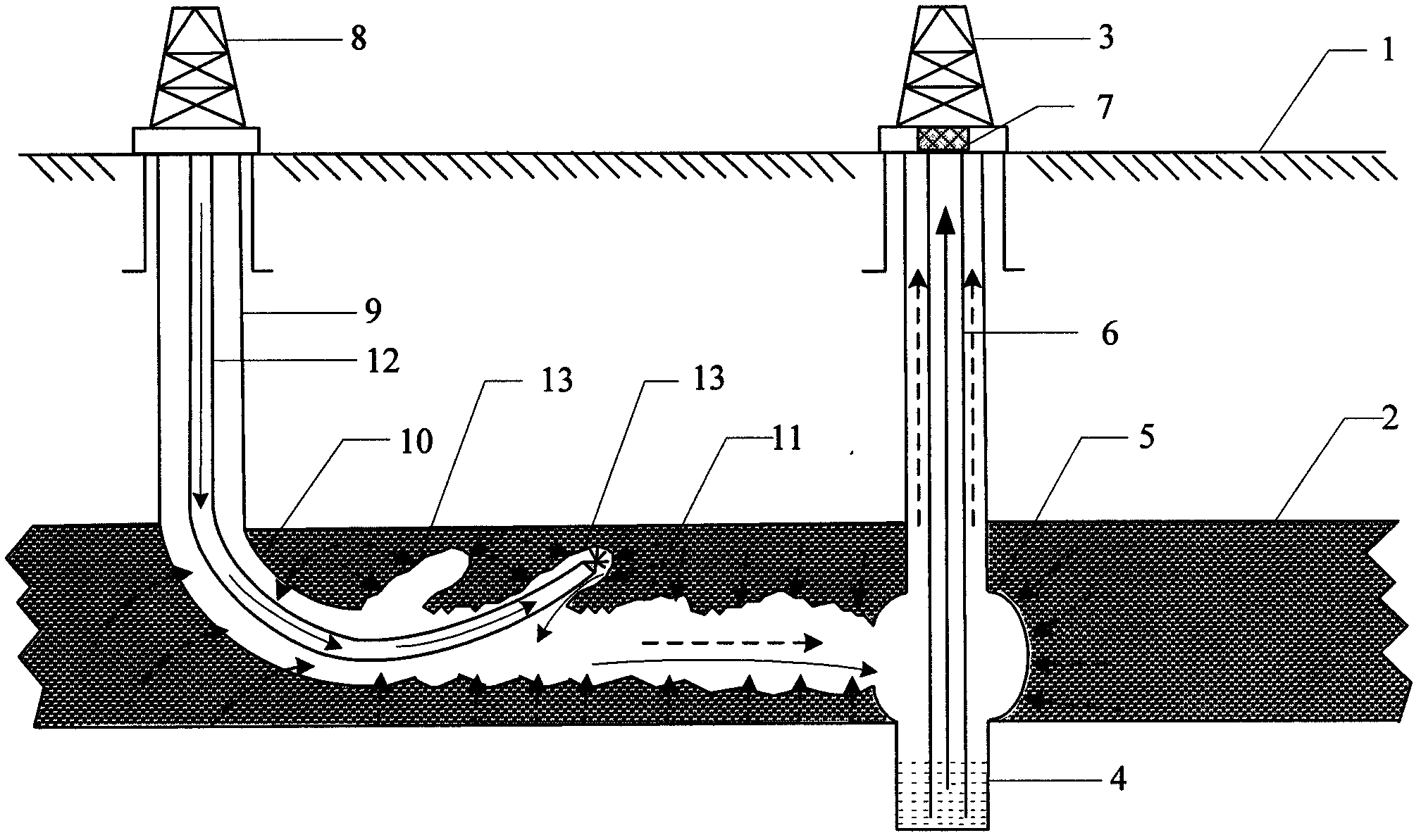 Method for mining coal bed gas by hydraulic washout of butted well in manner of pressure relief