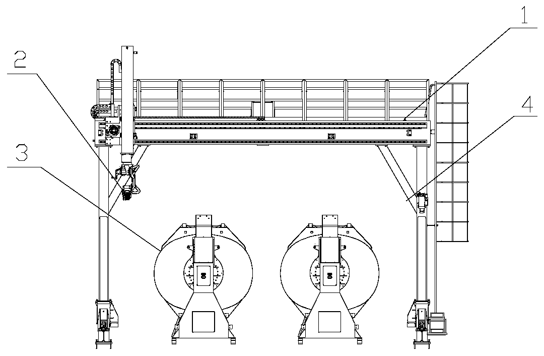 Cross-gantry tank robot welding system