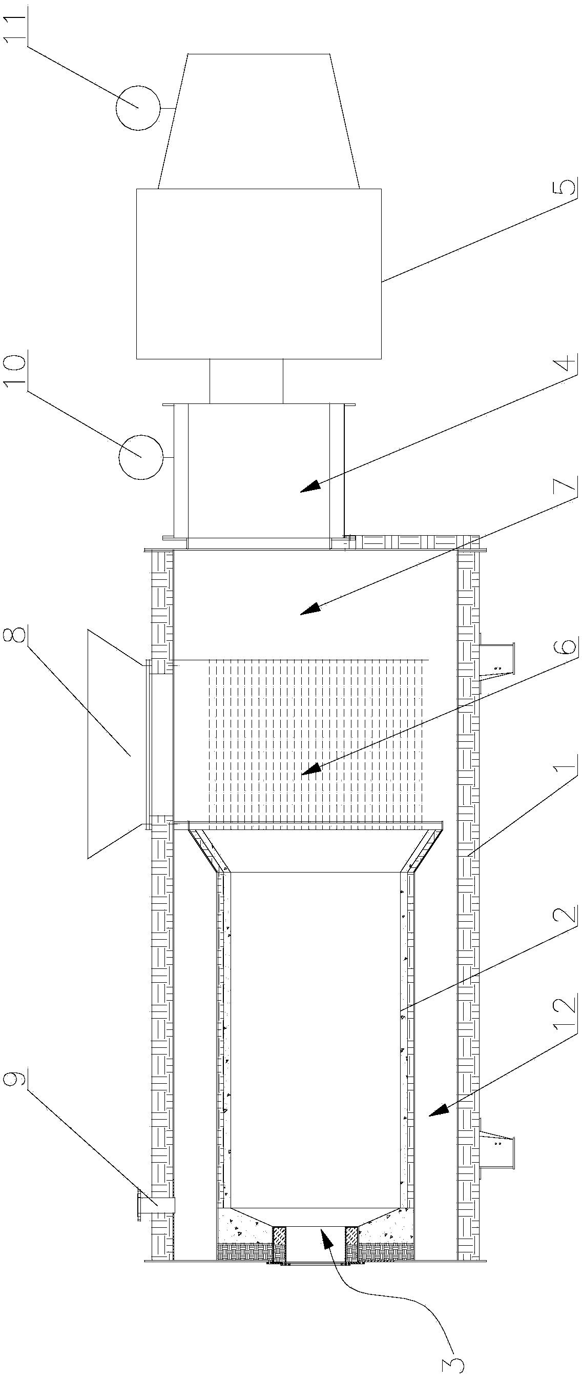 Hot-blast stove with automatic heat supply temperature adjustment function