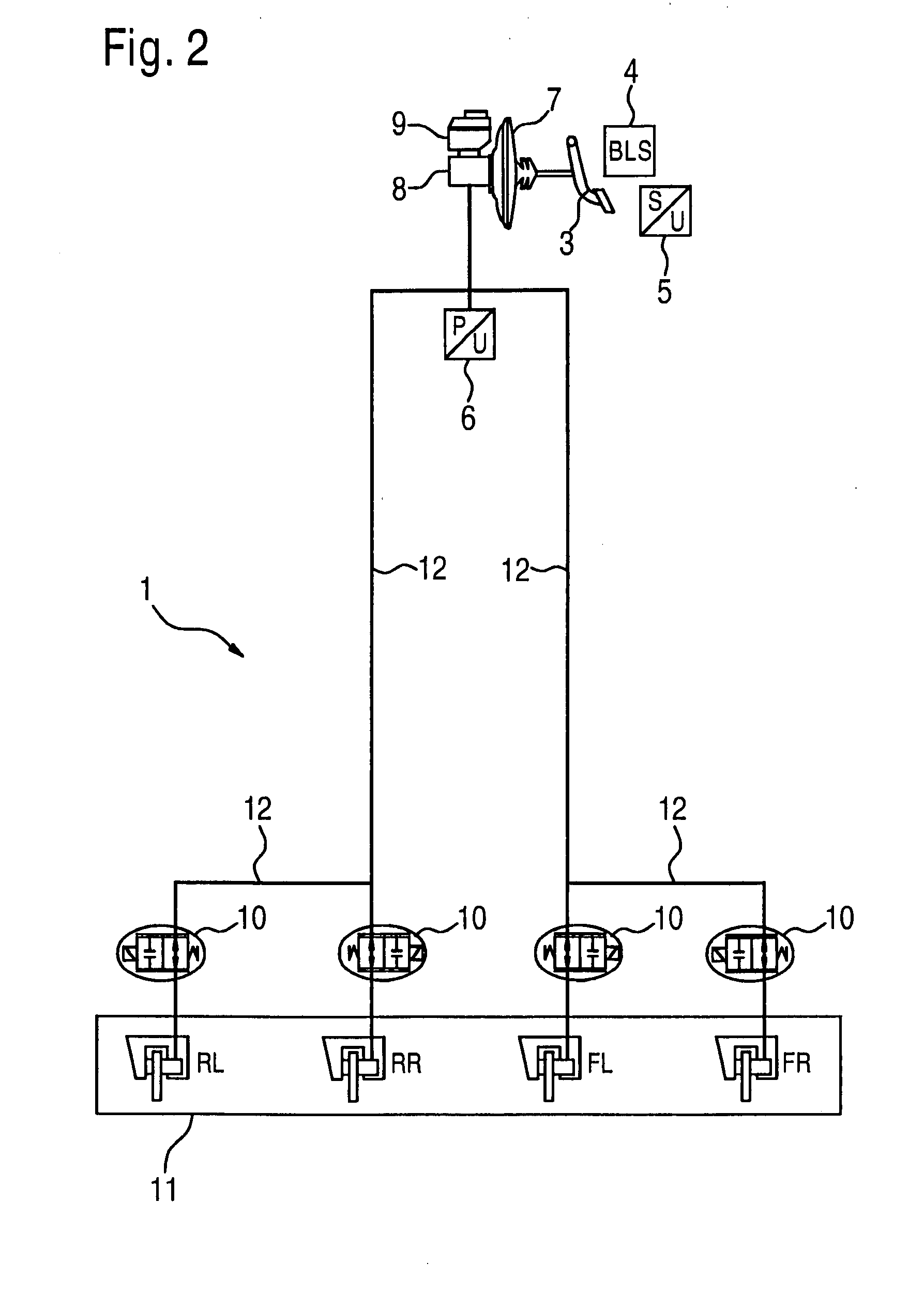 Recovery of energy in a hybrid vehicle having a hydraulic or pneumatic braking system