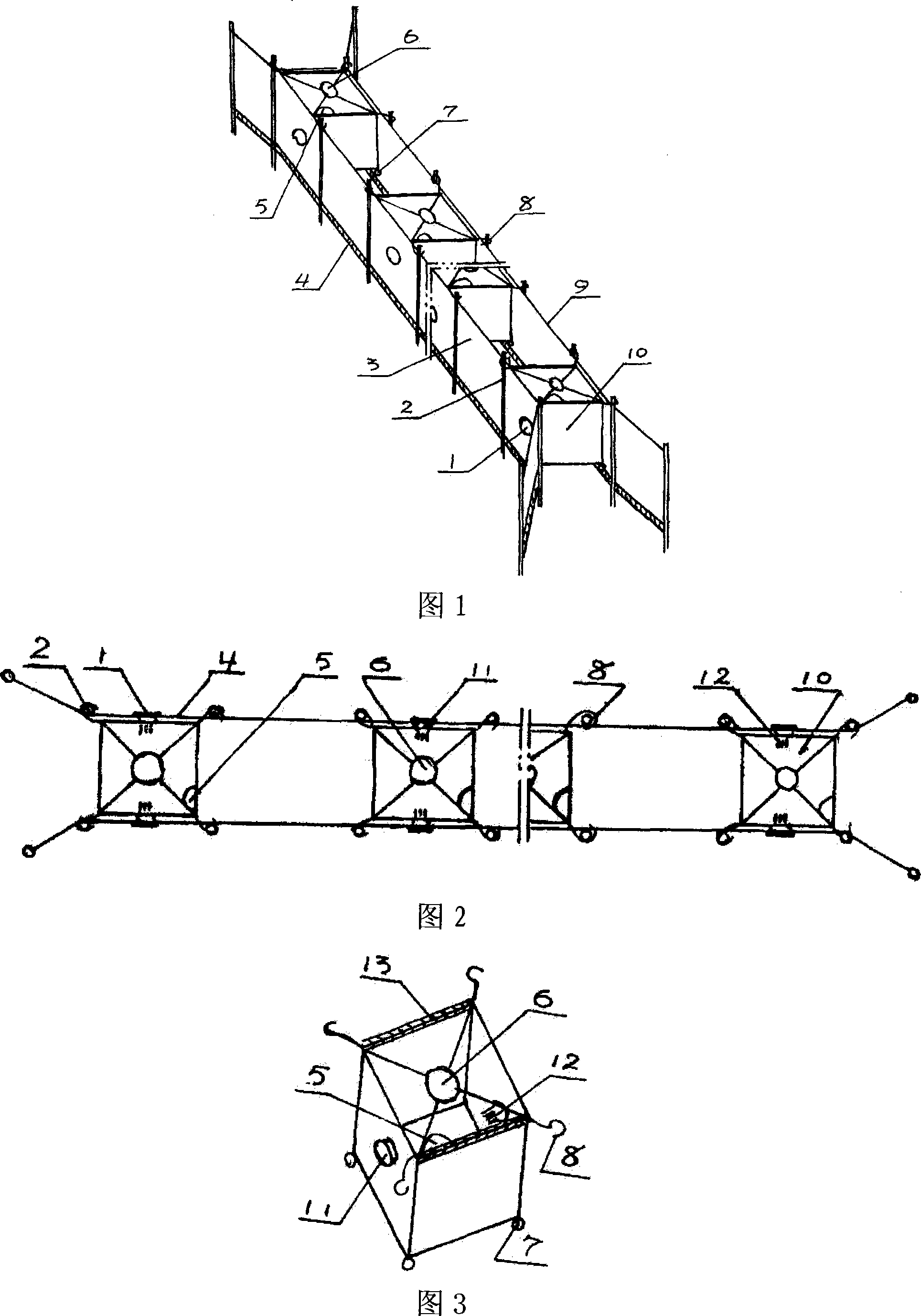 Fishing method by using fish-collecting box of network for intercepting river