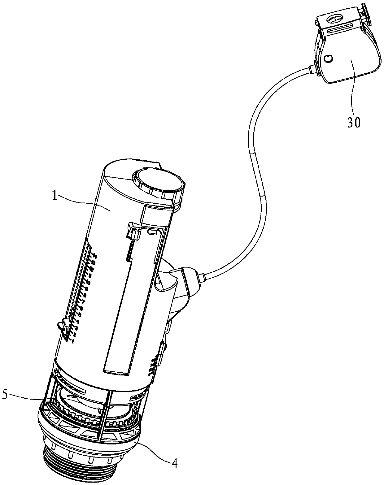 Control device for inner core tube of drain valve